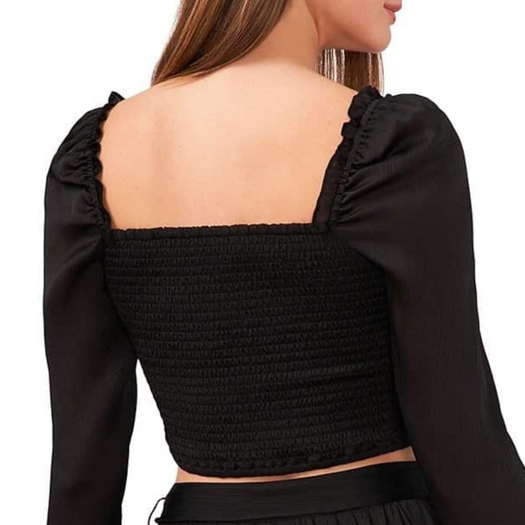 NWT, Chelsea & Violet,Plisse crinkle satin, Ruched,Square neckline,Long sleeves8 - Picture 5 of 13